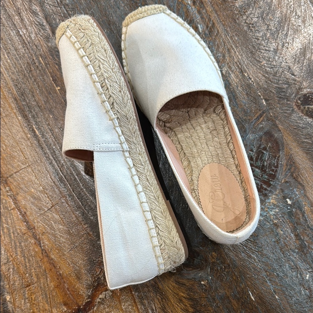 J. Crew White and Tan Espadrilles with Slip-On Design - Picture 3 of 4